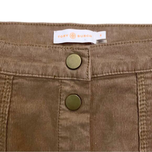 Tory Burch Beige Brown Tan Lucitano Skirt Corduroy Size 8 Short Mini - Picture 2 of 9